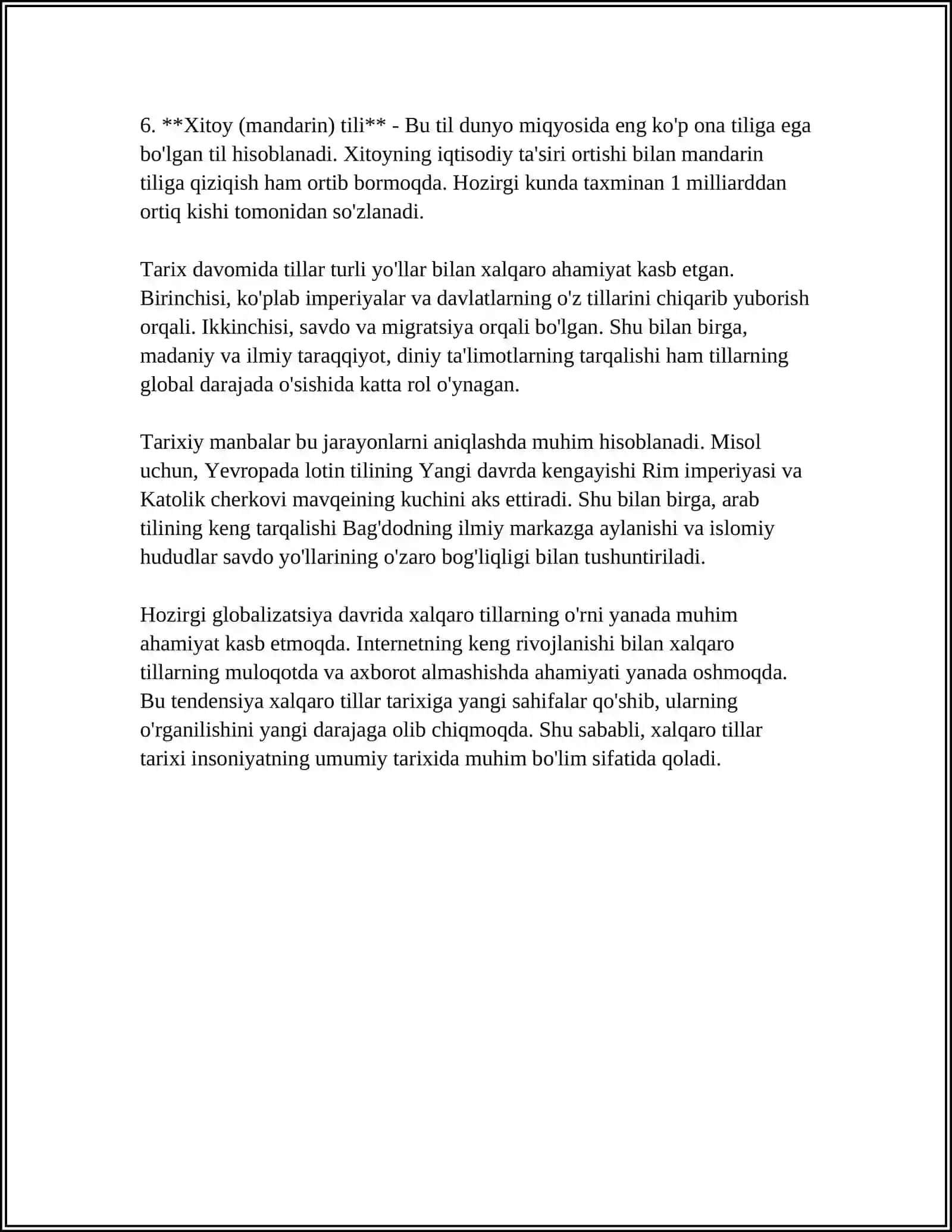 XALQARO TILLAR HAQIDA REFERAT TAYYORLASH 4