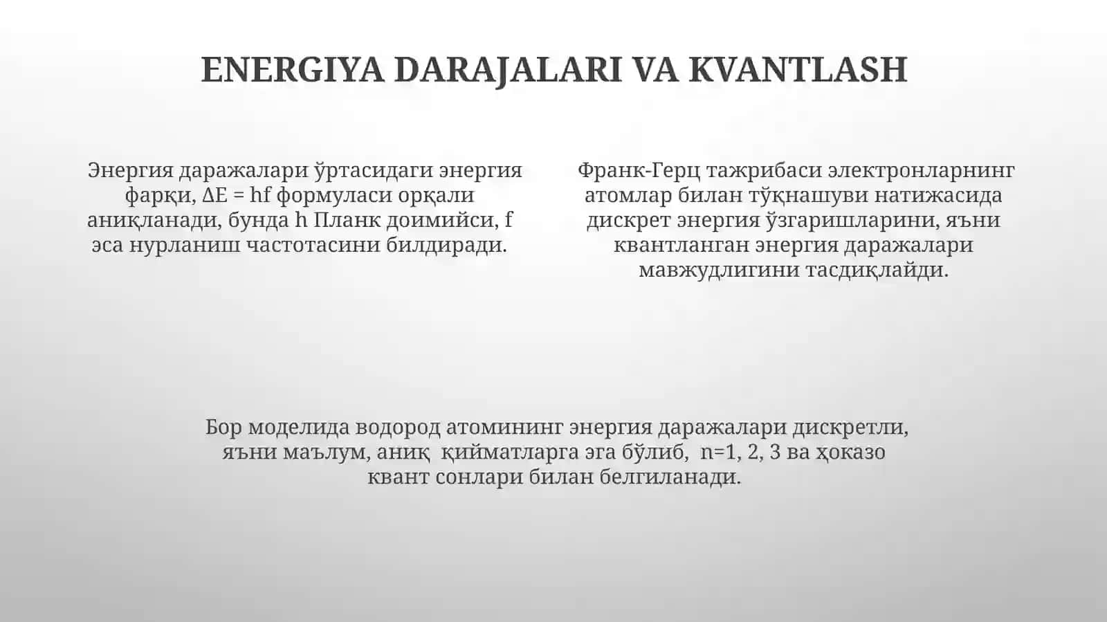 Bor nazaryasi va Frank-Gertz tajribasi 4