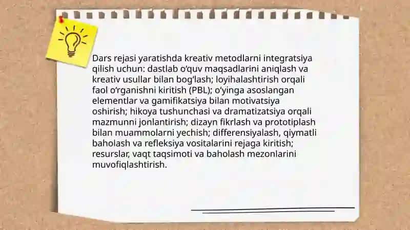 Kreativ dars tuzilishining texnologiyalari 4