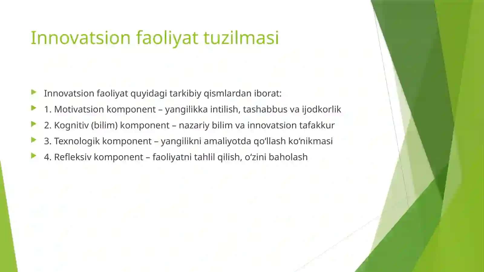 Innovatsion faoliyat tuzilmasi 4