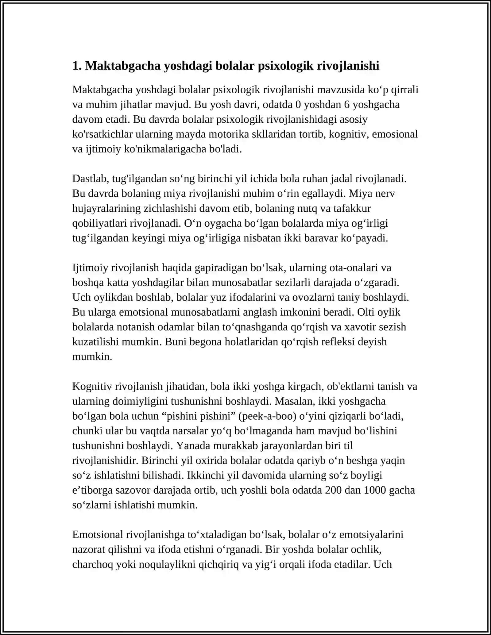Maktabgacha yoshdagi bolalar psixologik rivojlanishi 4