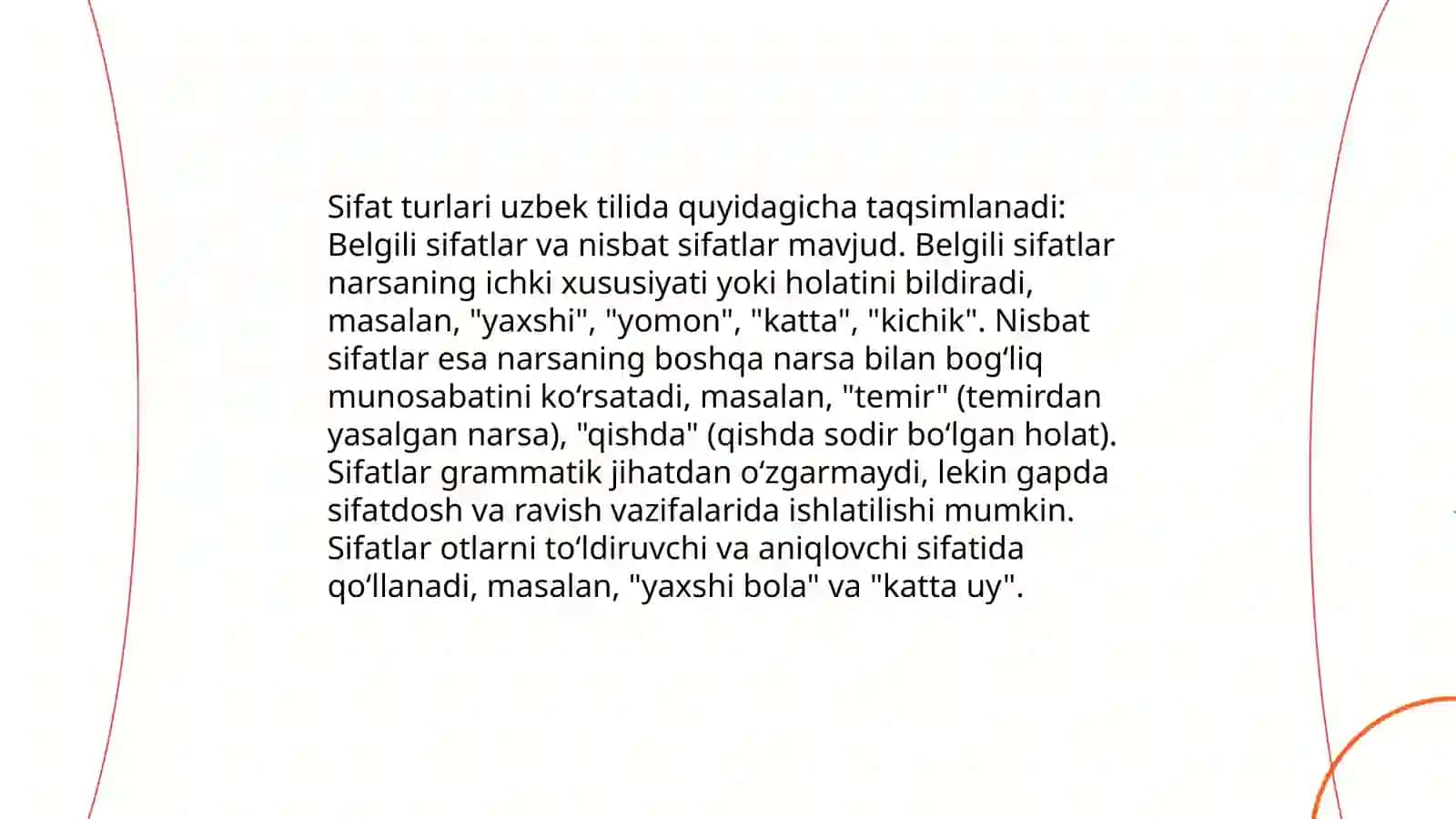Sifatning otga bog’lanishi 4