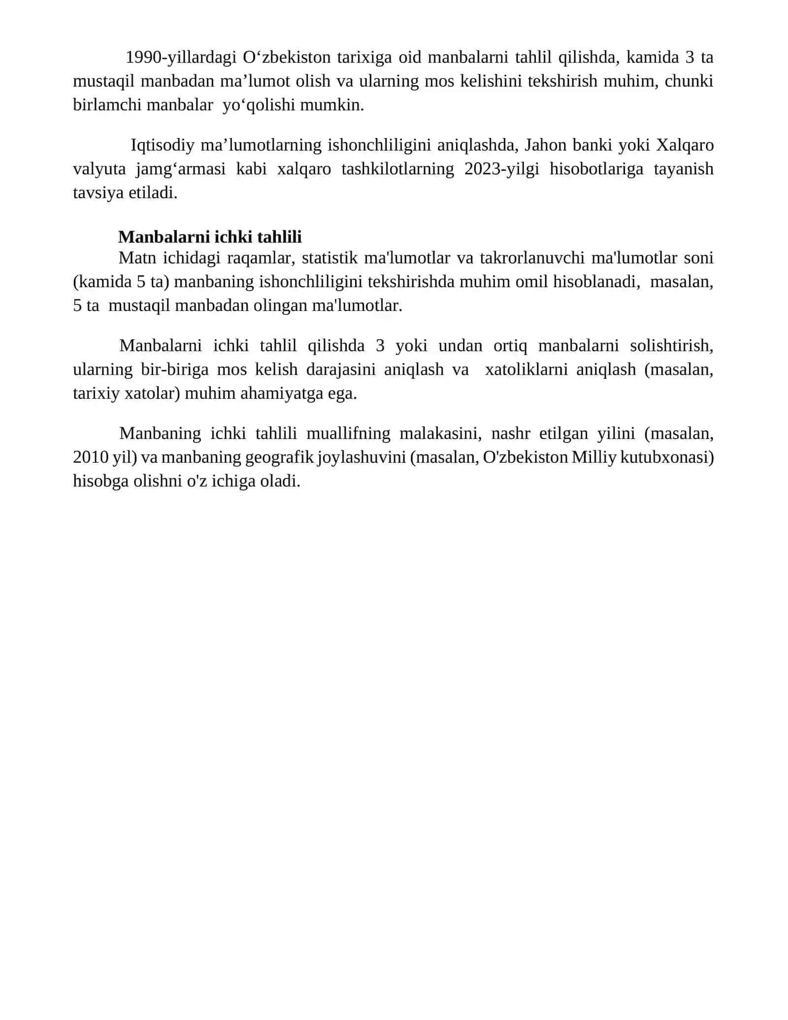 Manbalarning ichki tahlili 4