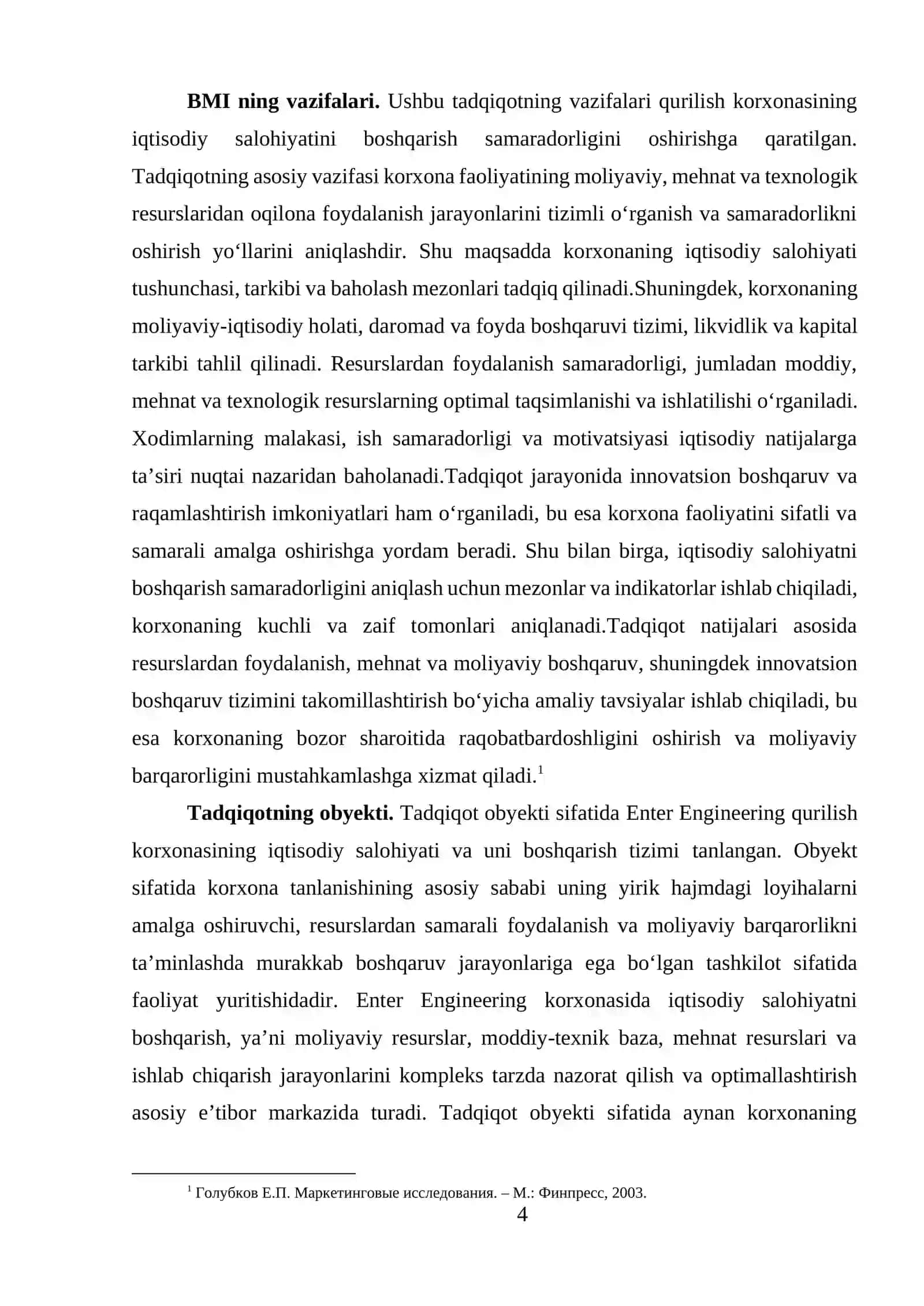 Qurilish korxonalarining iqtisodiy salohiyatini boshqarish samaradorligini oshirish yo‘llari (Enter Engineering korxonasi misolida) 4