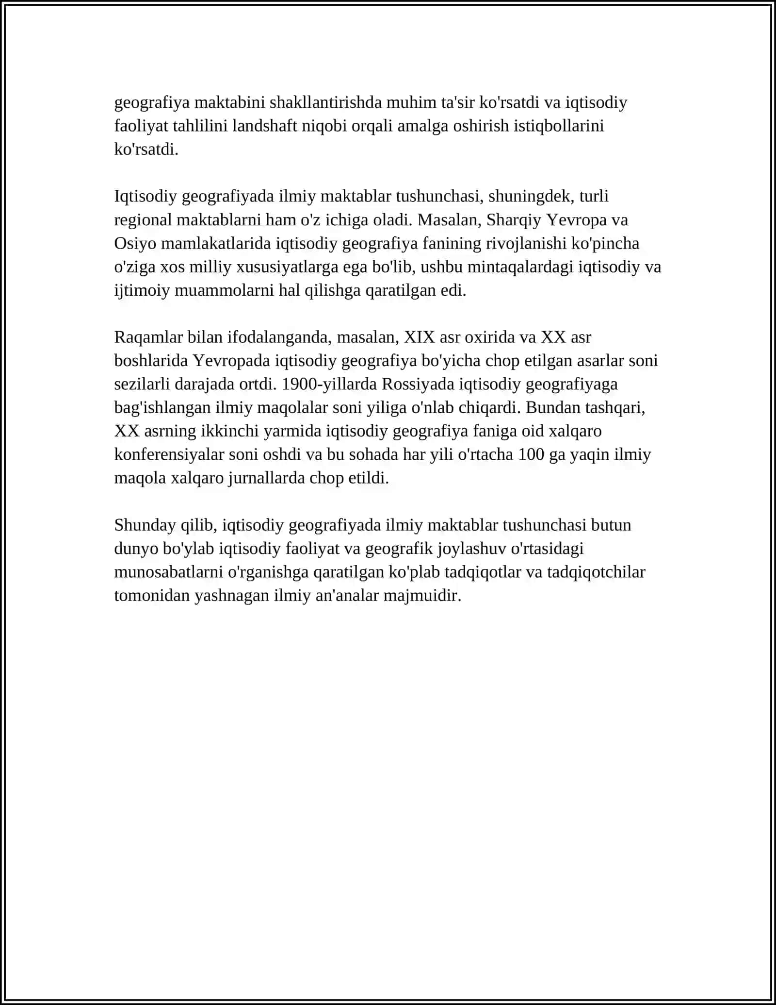 IQTISODIY GEOGRAFIYADA SHAKILLANGAN ILMIY MAKTABLAR 4