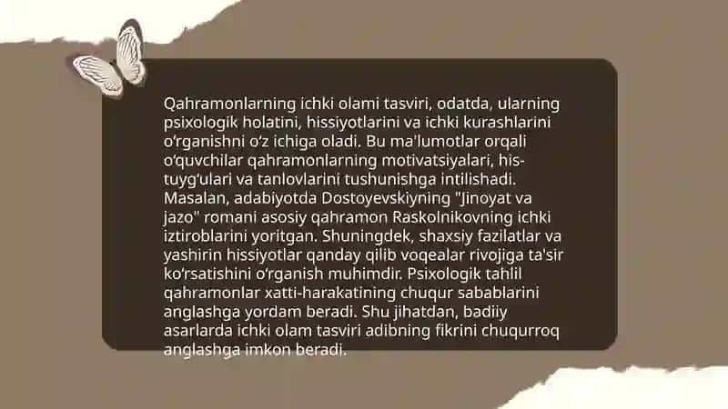 Badiiy obraz yaratish yo’llari va turlari ( asar tahlili misolida) 4