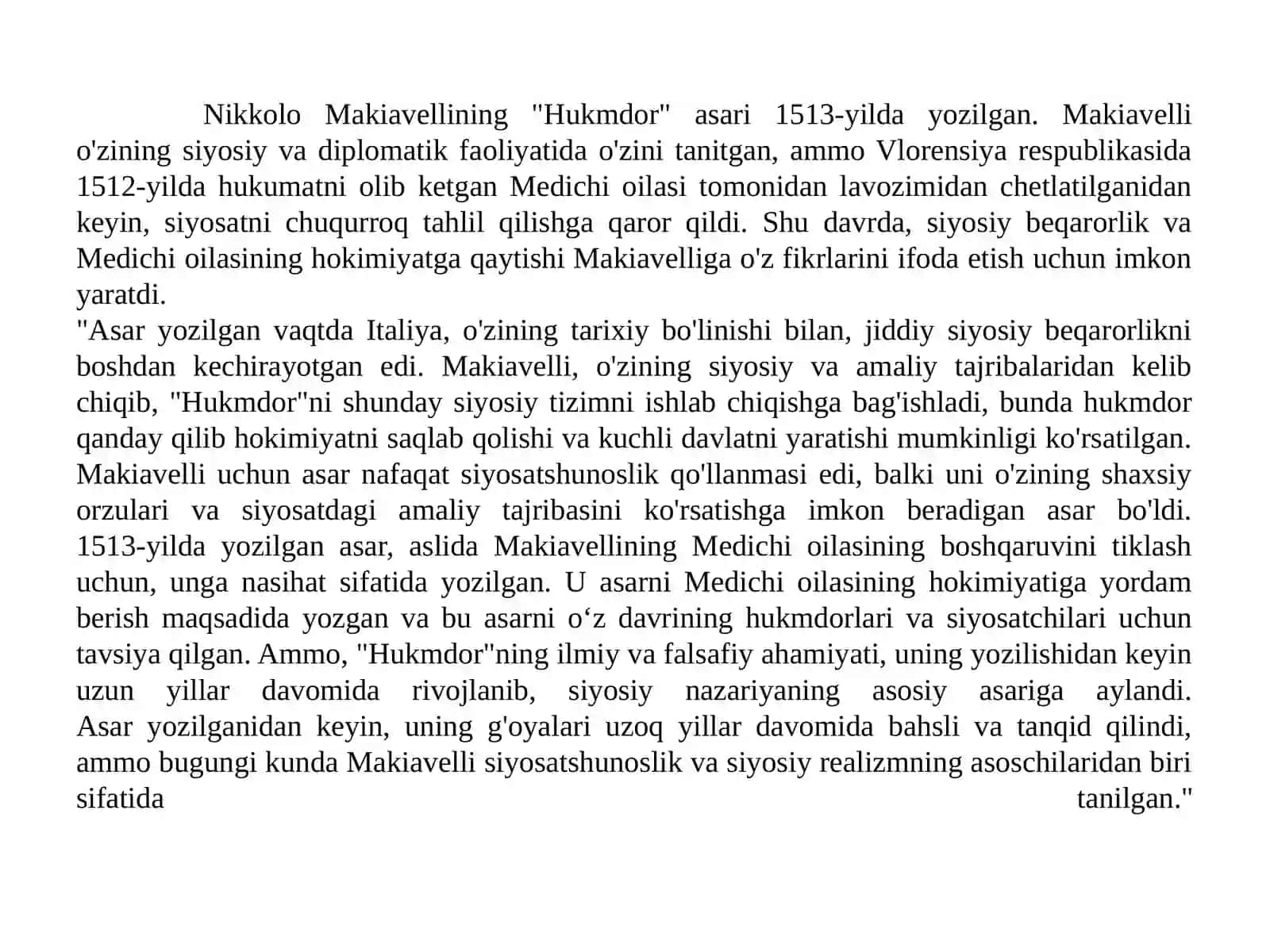 "Hukumdor" asari tarix falsafasi 4
