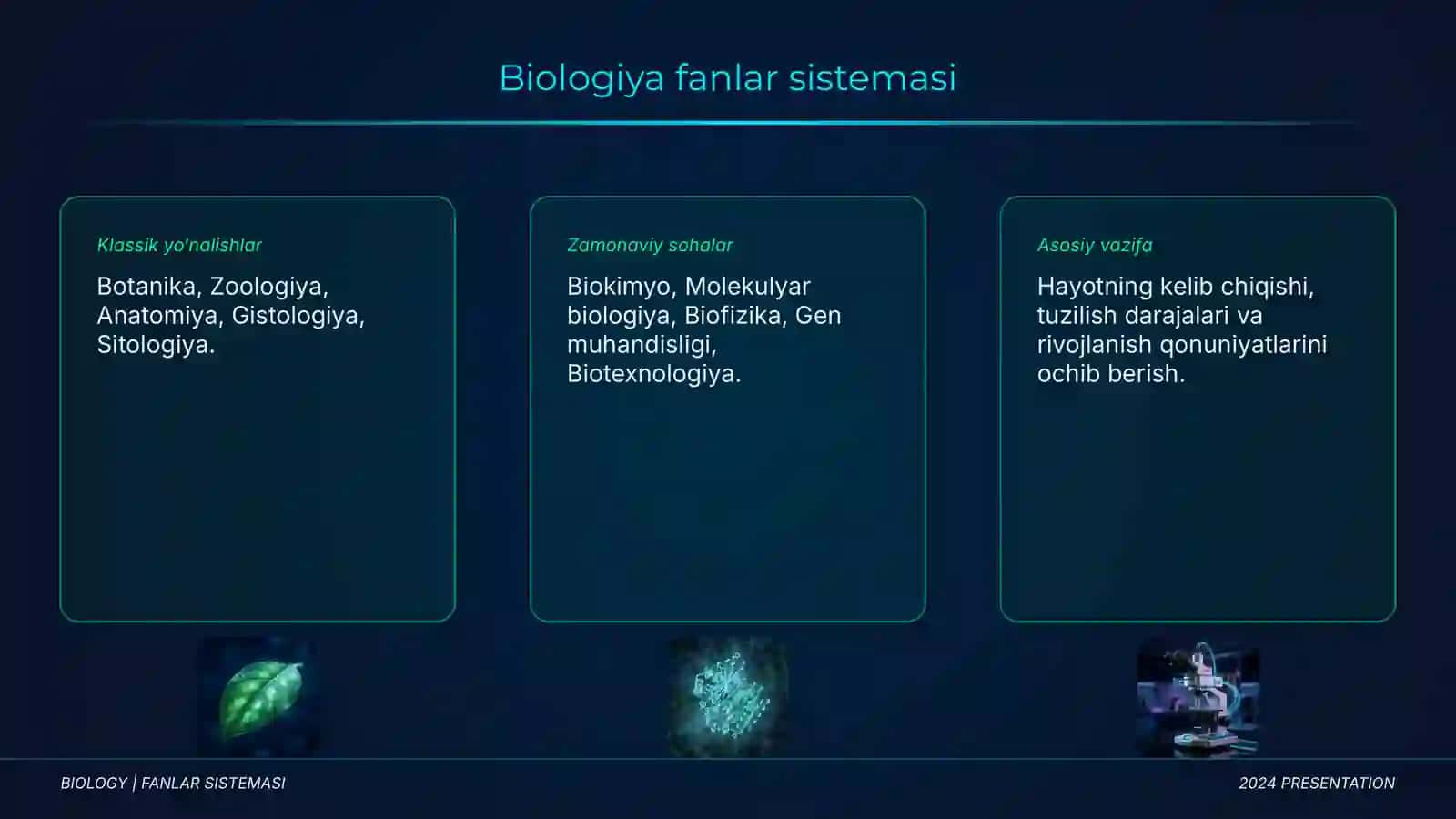 BIOLOGIYA | DARS REJASI VA MAQSADI 4