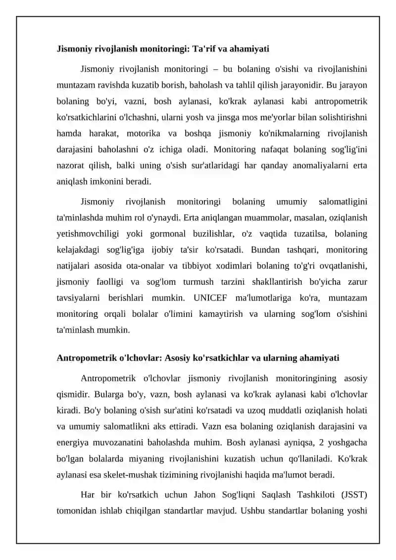 Jismoniy rivojlanish monitoringi: Asosiy tushunchalar va usullar 4