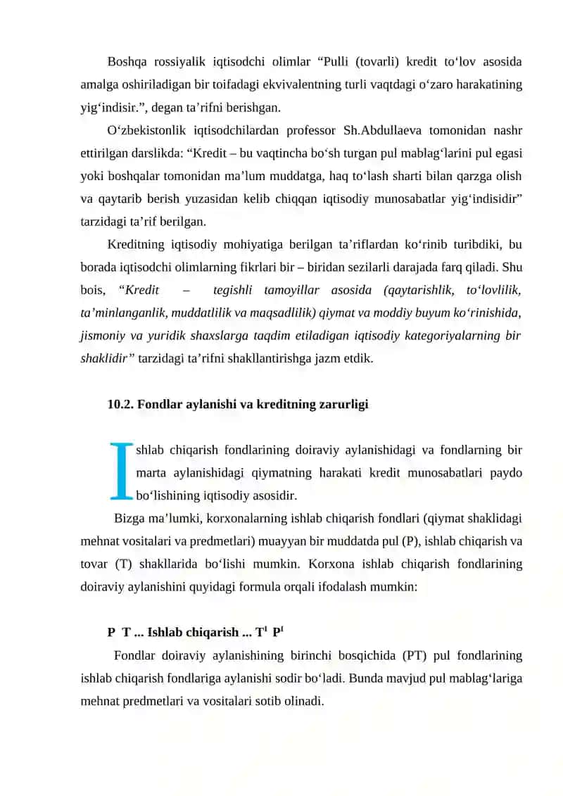Kreditning zarurligi, funksiyalari, turlari va shakllari 4