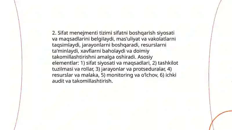 Sifatni ta’minlash 4