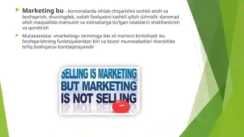 Marketingning nazariy asoslari, kursning predmeti va o‘rganishusullari 4