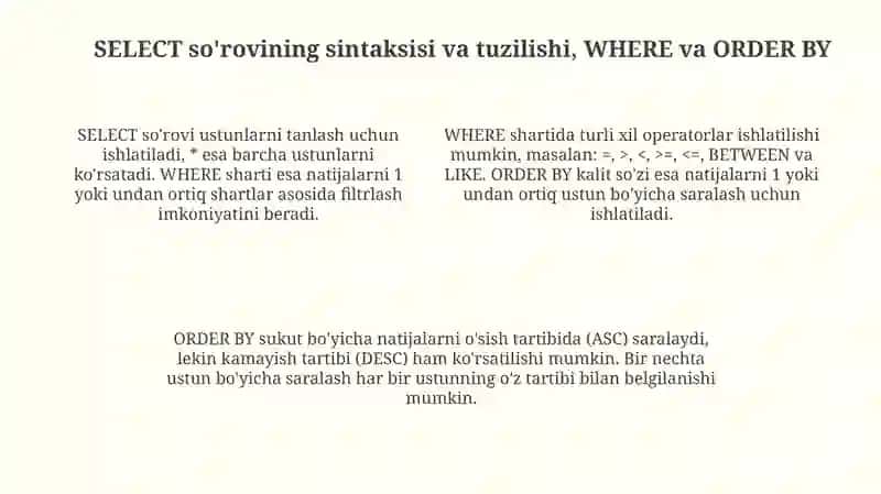 SQL tilida so‘rovlar bilan ishlash 4