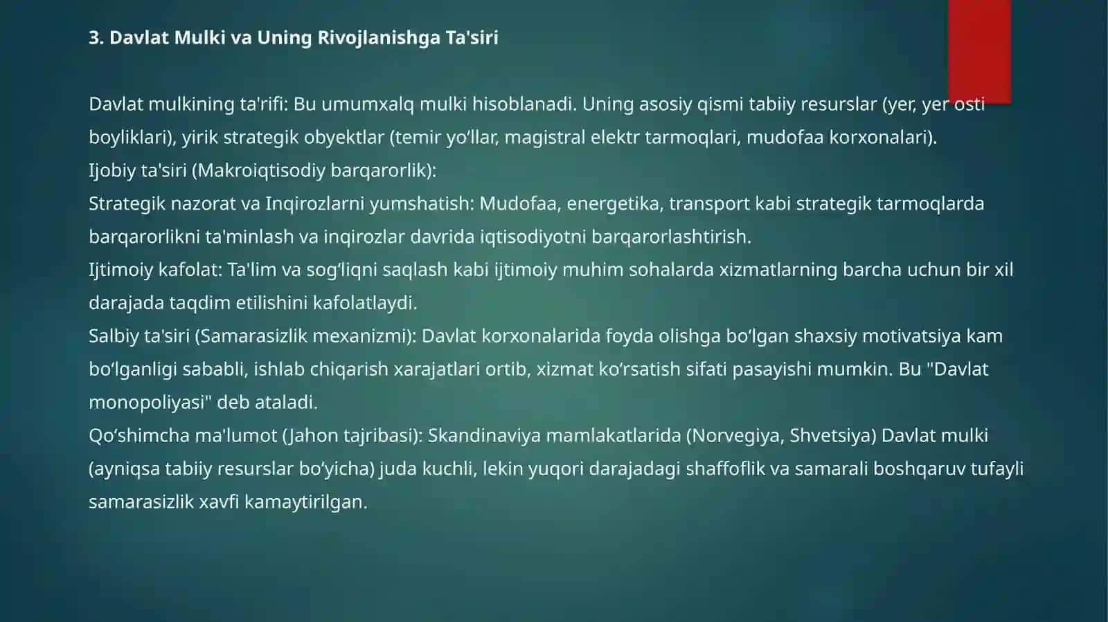 Mulkchilikning Iqtisodiyotdagi Oʻrni 4