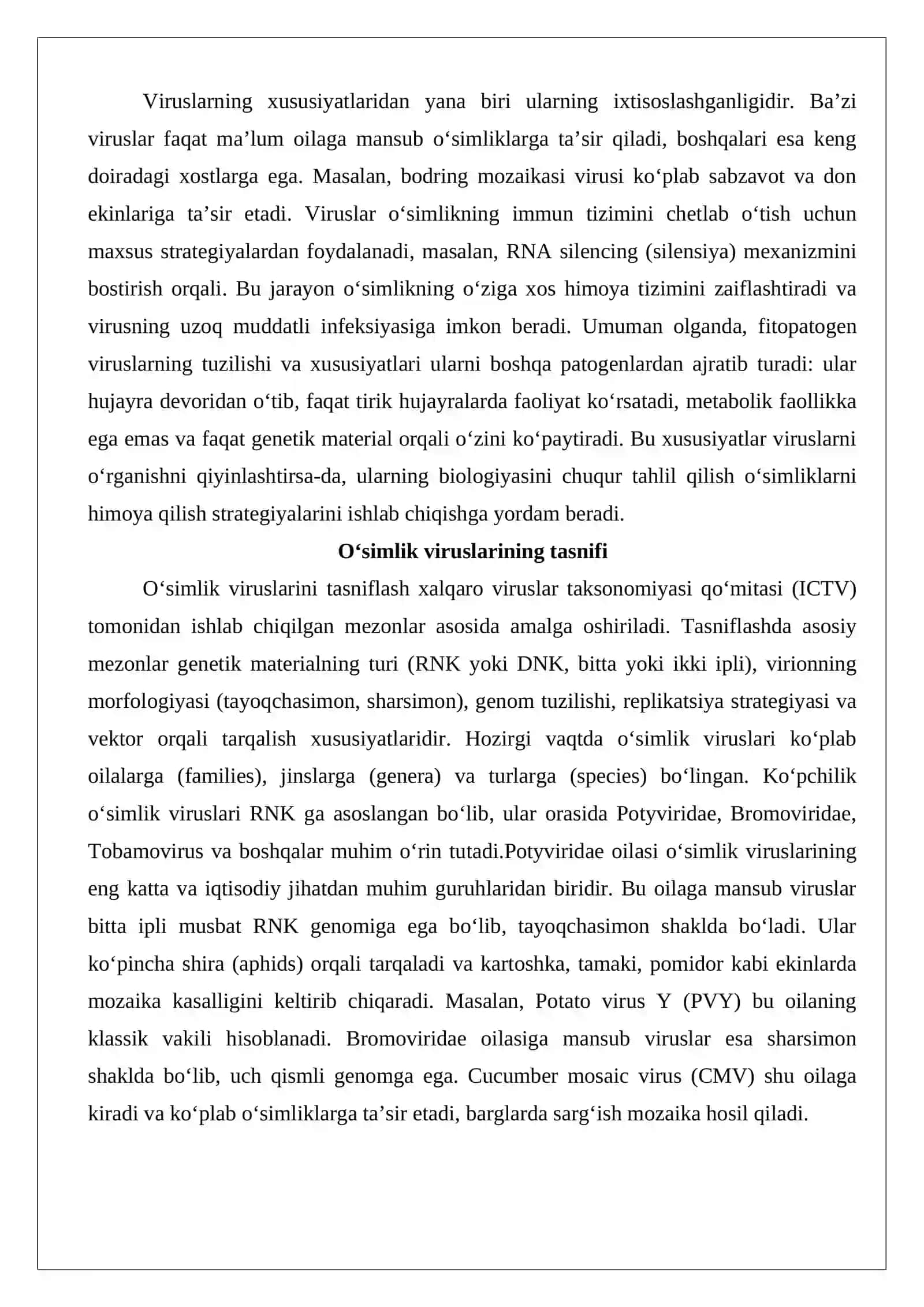Fitopatogen viruslar va ularning xalq xo‘jaligidagi ahamiyatini tahlil etish 4