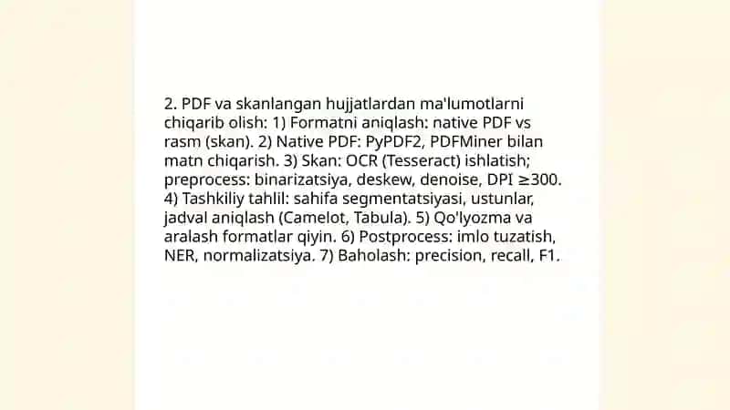 Matnli hujjatlarni qayta ishlash texnologiyalari 4
