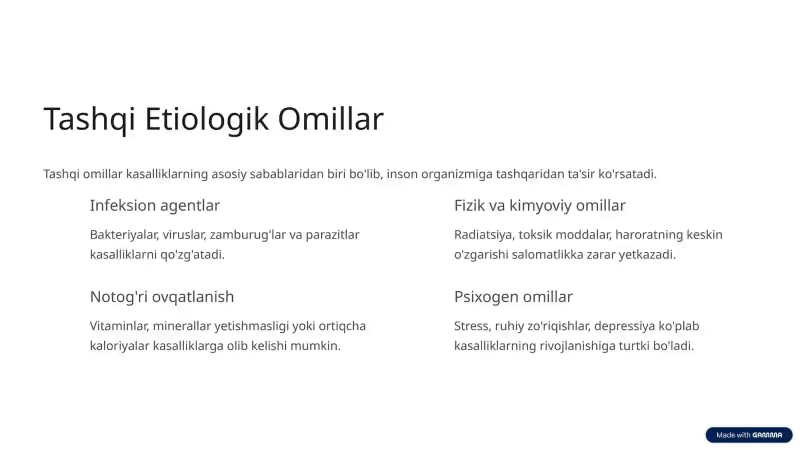 Kasallik Etiologiyasi, Patogenezi va Rivojlanishi 4