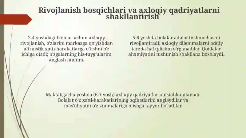 Maktabgacha yoshdagi bolalarning ma'naviy axloqiy tarbiyalash 4