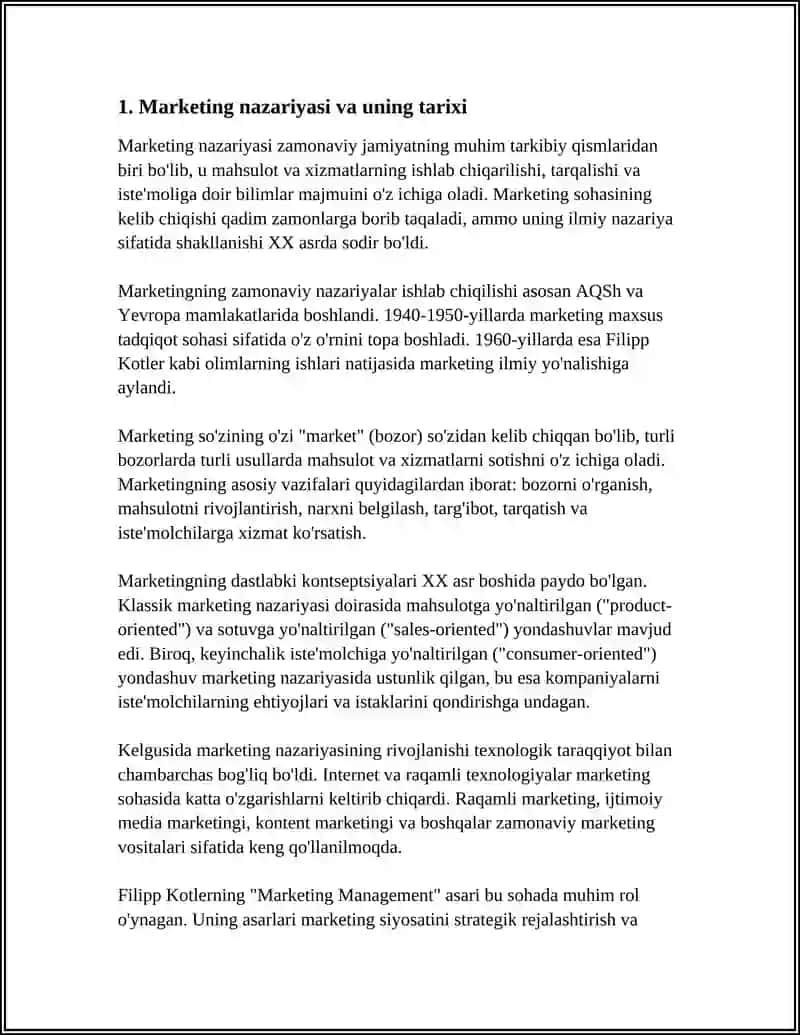 MARKETING NAZARIYASI KONSEPSIYASI VA UNING EVOLUTSIYASI 4