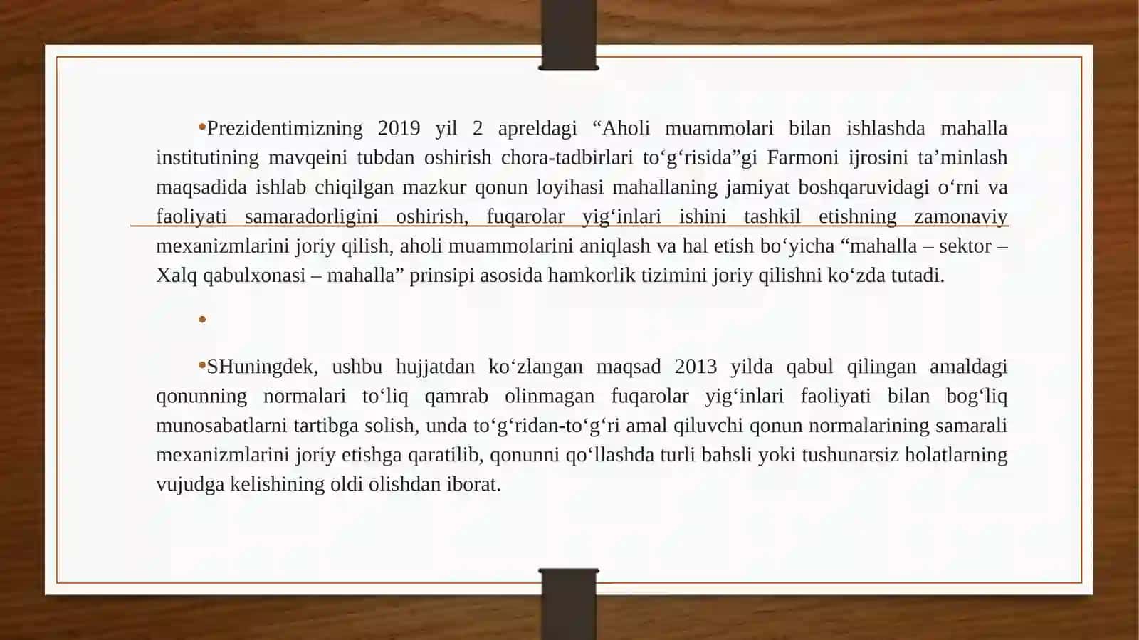 O'zbekistonda Fuqarolik jamiyati institutlari va Maxalliy O‘z-o‘zini boshqarish 4