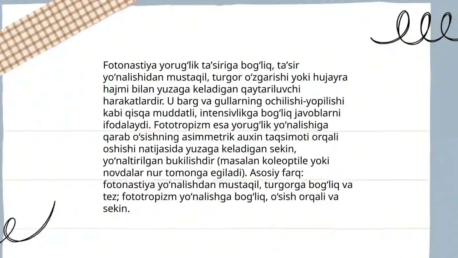Oʻsimliklarda fototropizm, fotonastiya, geotropizm hodisalarini kuzatish 4