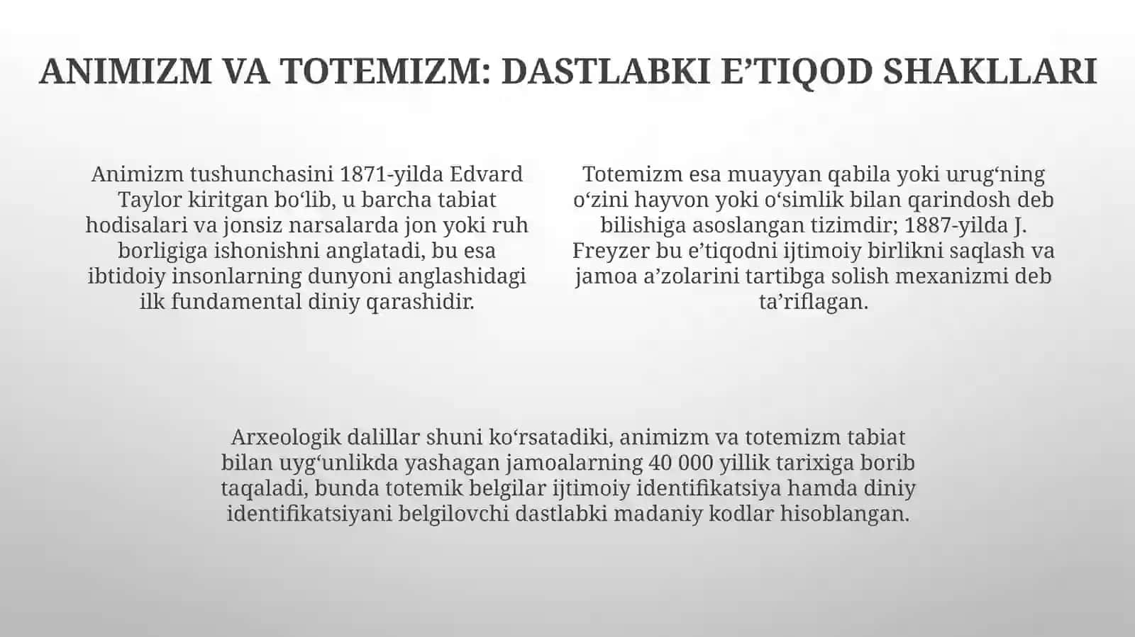 Dinning kelib chiqishi borasidagi ilmiy nazariyalar va ibtidoiy din shakllari 4