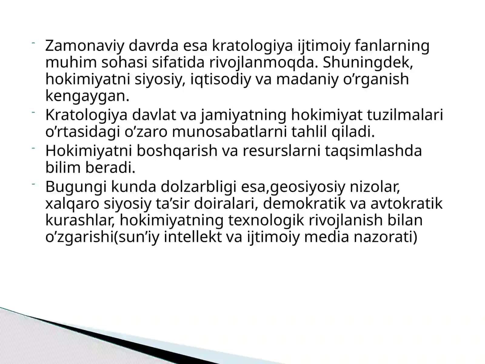 Kratologiya - hokimiyat haqidagi fan. Hokimiyat haqidagi konsepsiyalar. Maks Veberning hokimiyat nazariyasi. 4