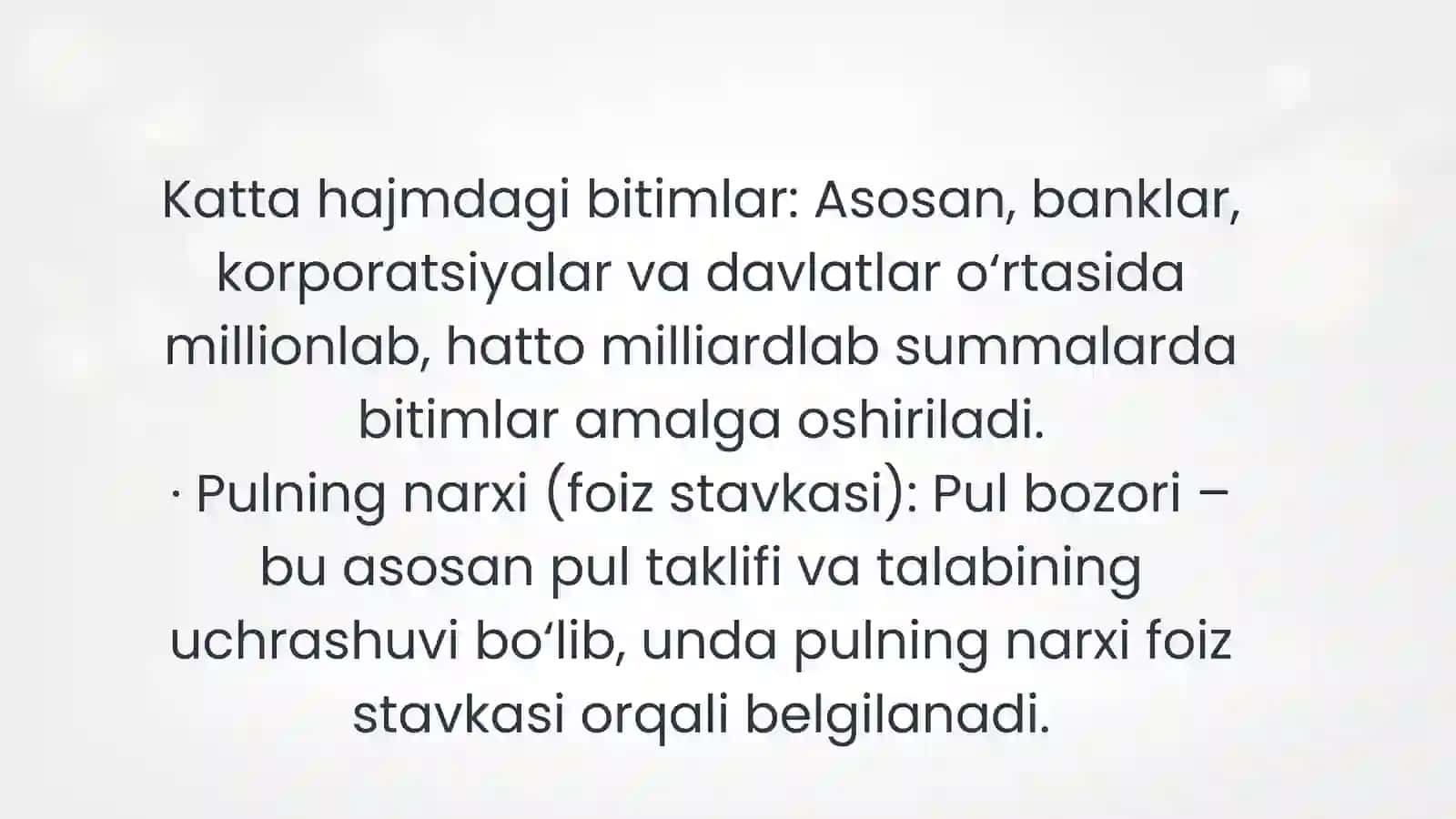 PUL BOZORINING IQTISODIY MOHIYATI, VUJUDGA KELISHI VA QO‘LLANISH XUSUSIYATLARI 4