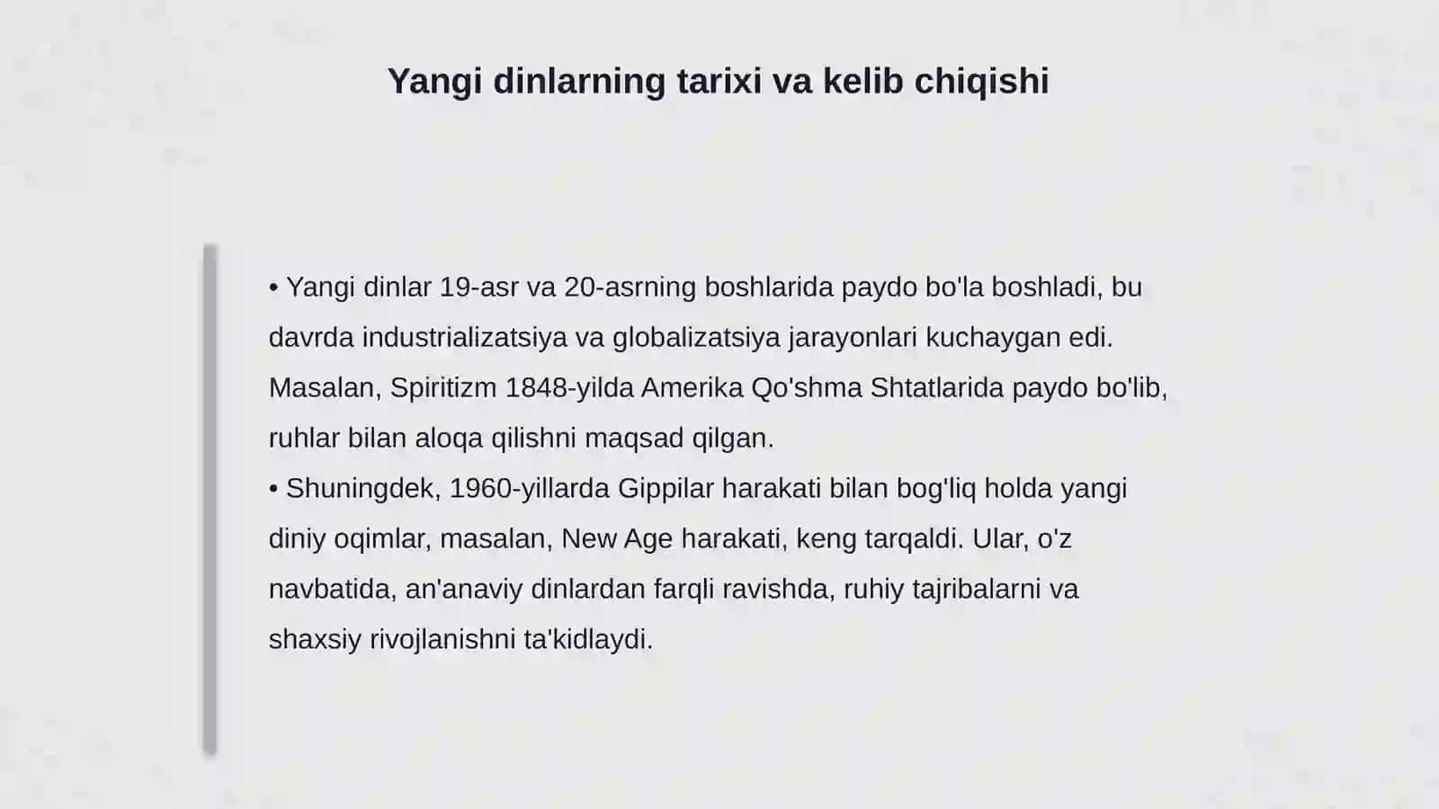 Yangi dinlar ta'limoti va sektorlari 4