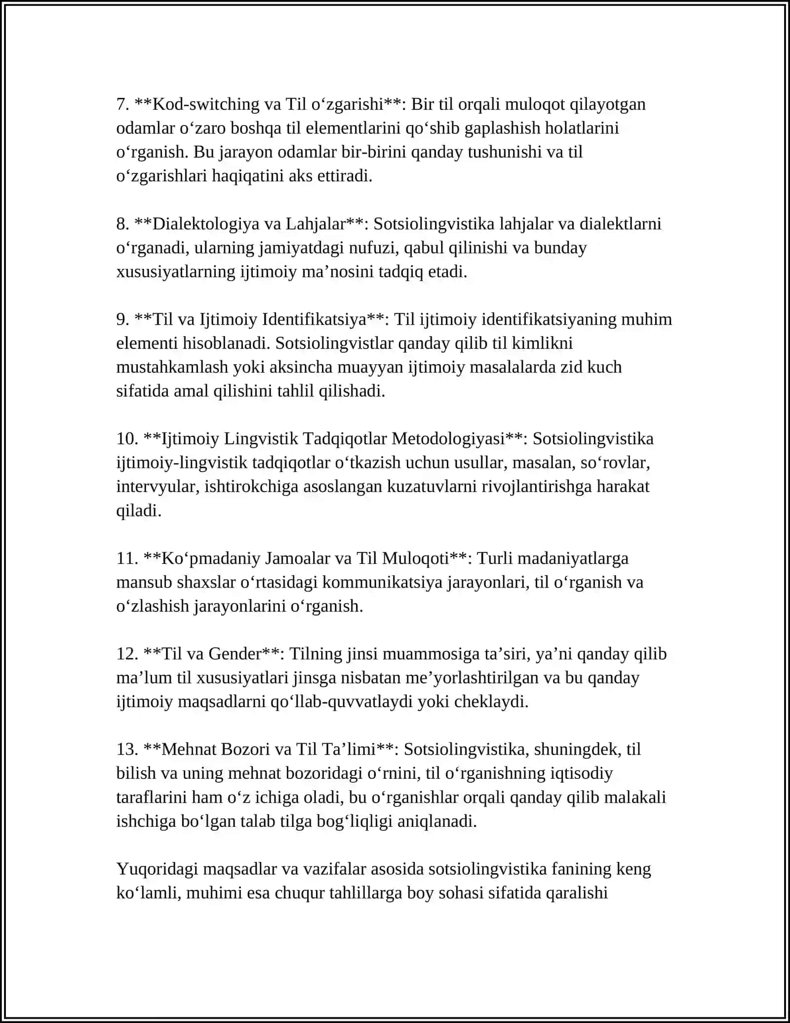 SOTSIOLINGVISTIKANING BUGUNGI KUN TILSHUNOSLIGIDAGI O'RNI VA AHAMIYATI 4