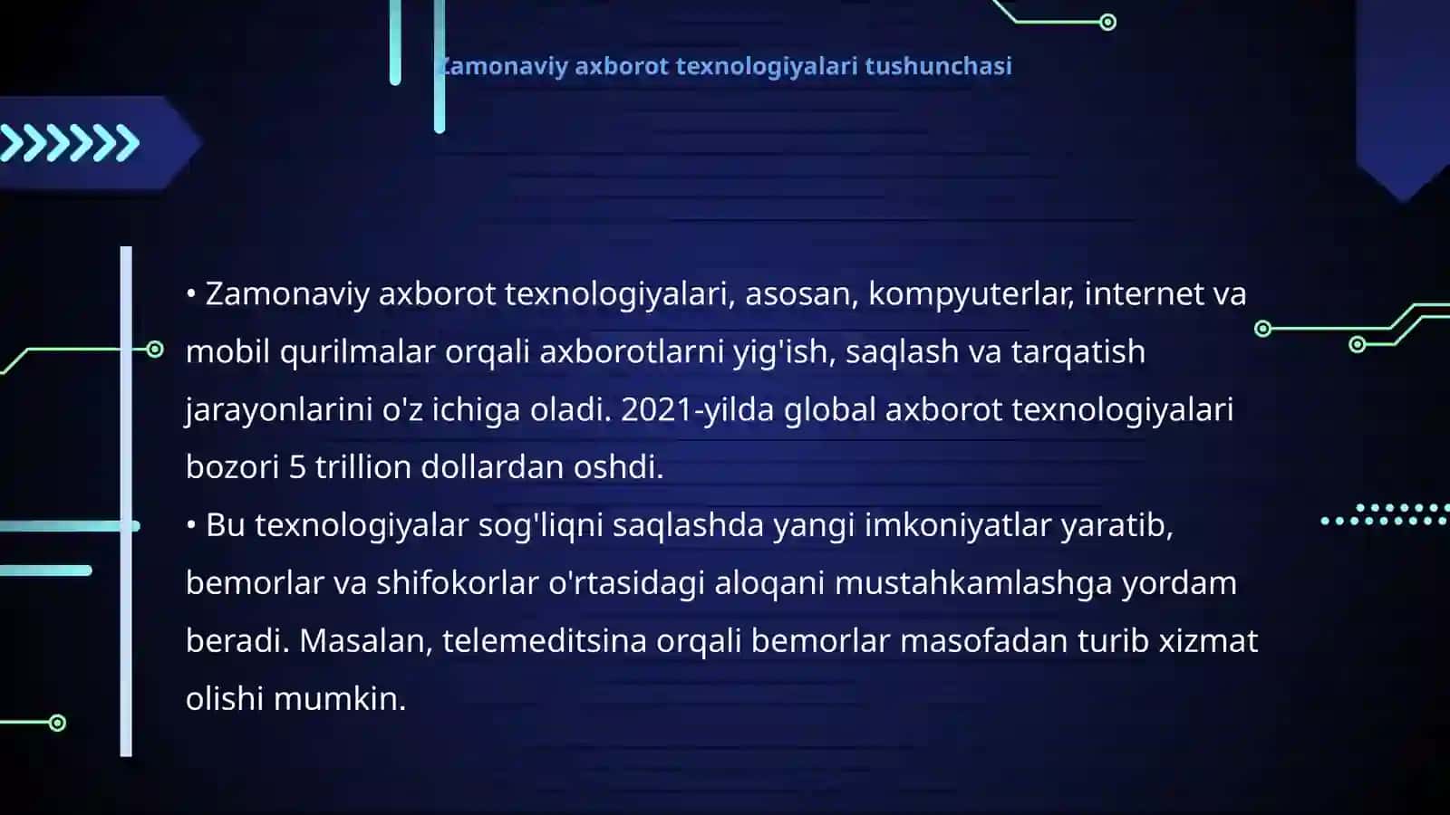 Tibbiyotni raqamlashtirish zamonaviy axborot texnologiyalarining tibbiyotda qõllanilishi 4