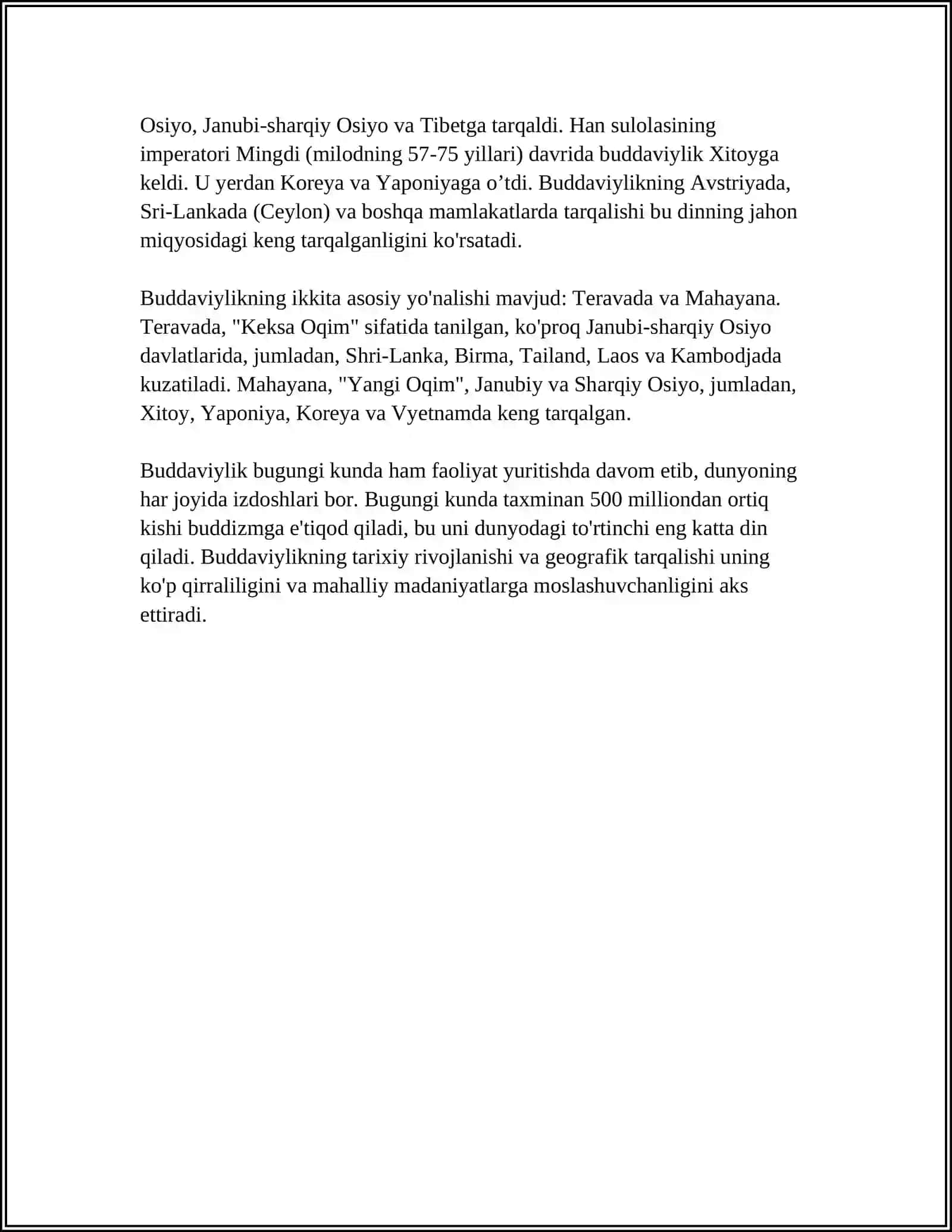 BUDDAVIYLIK DINI TARIXI VA ASOSIY ĜOYALARI 4