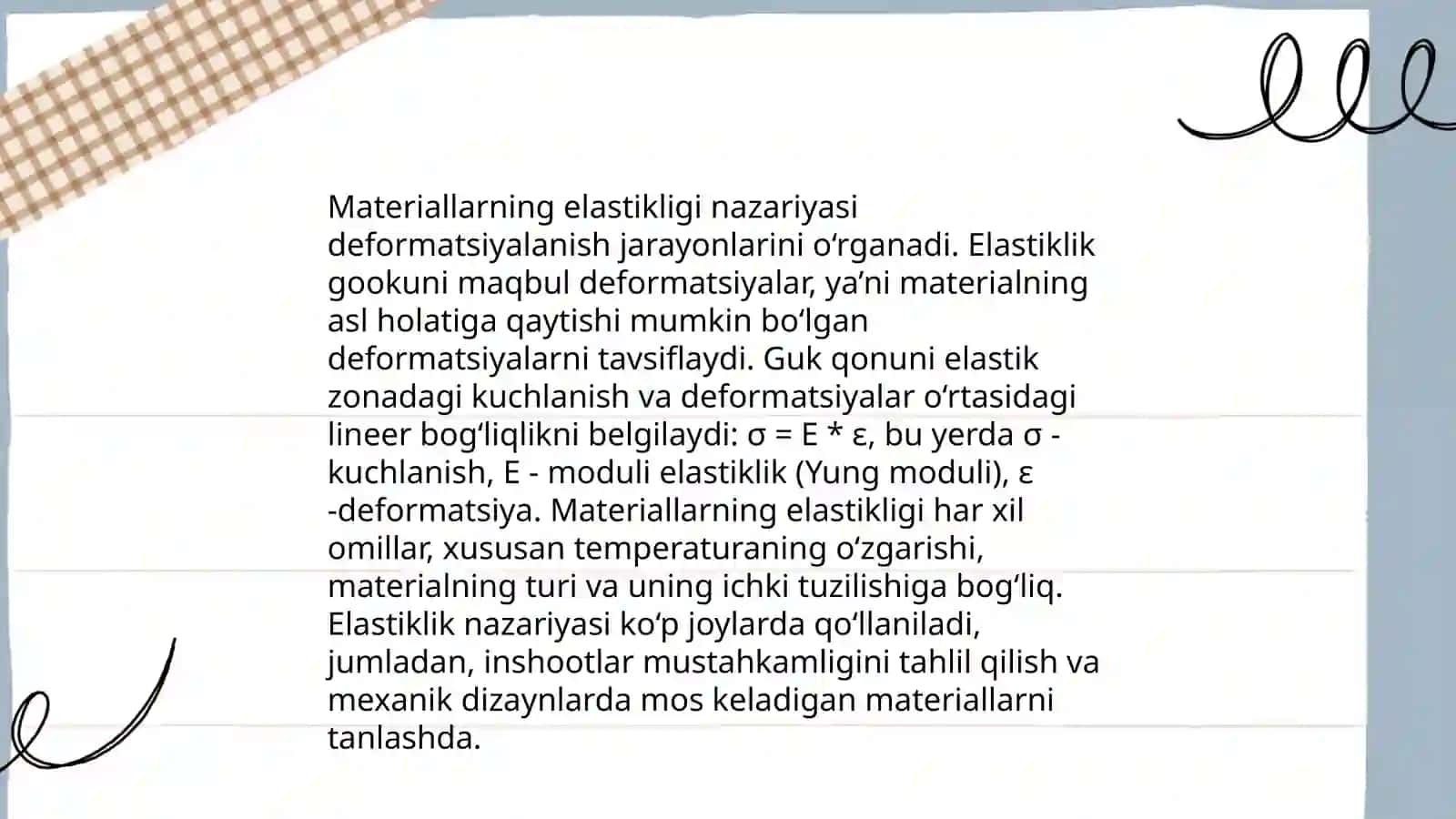 Ichki kuchlanishlar va deformatsiyalar 4