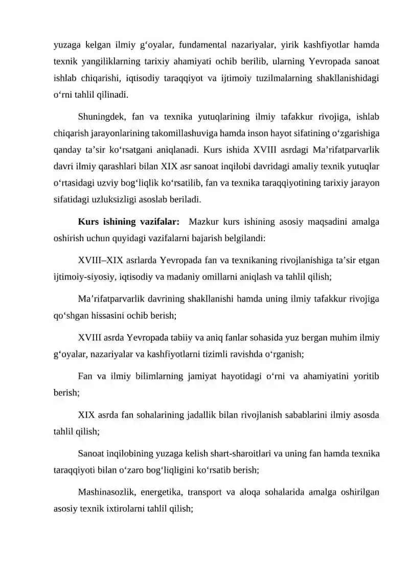 XVIII – XIX asrlarda Yevropada fan va texnikaning rivojlanishi KURS ISHI 4