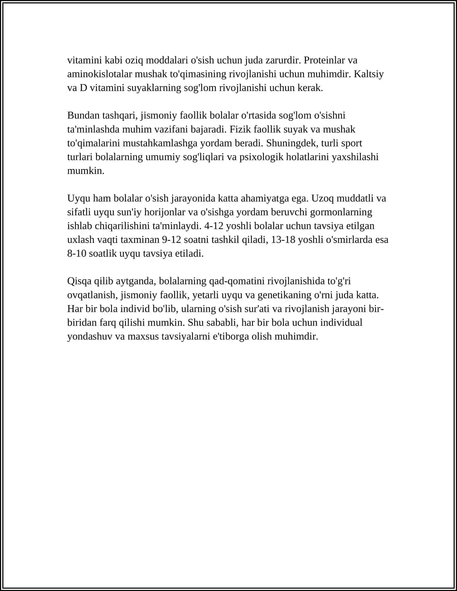 BOLALARNING QAD-QOMATINI SHAKLLANISHIGA SINF VA SINF JIHOZLARINING TA’SIRINI O’RGANISH 4