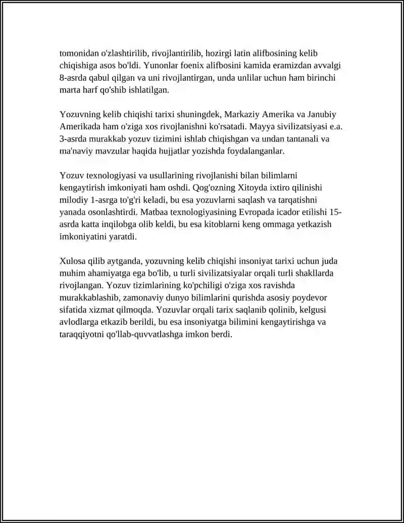 ENG QADIMGI DAVRDA YOZUVNING PAYDO BÕLISHI 4