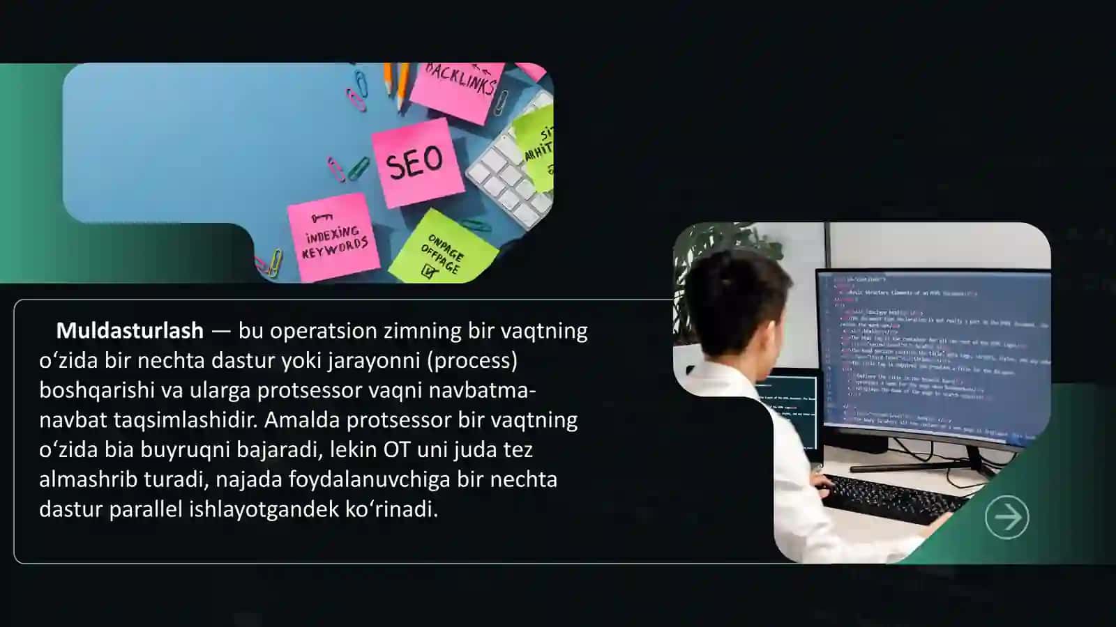MULTIDASTURLASH VA MULTIPROTSESSORLASH 4