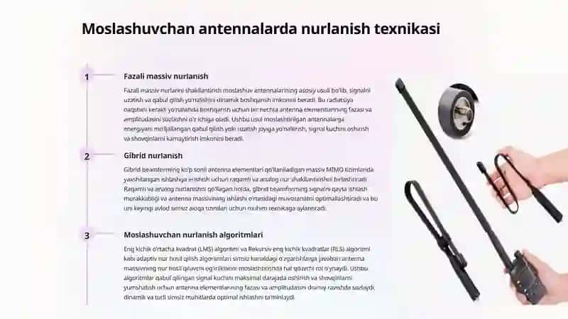 Simsiz aloqa tizimlarida ishlatiladigan adaptiv antennalar texnologiyalari 4