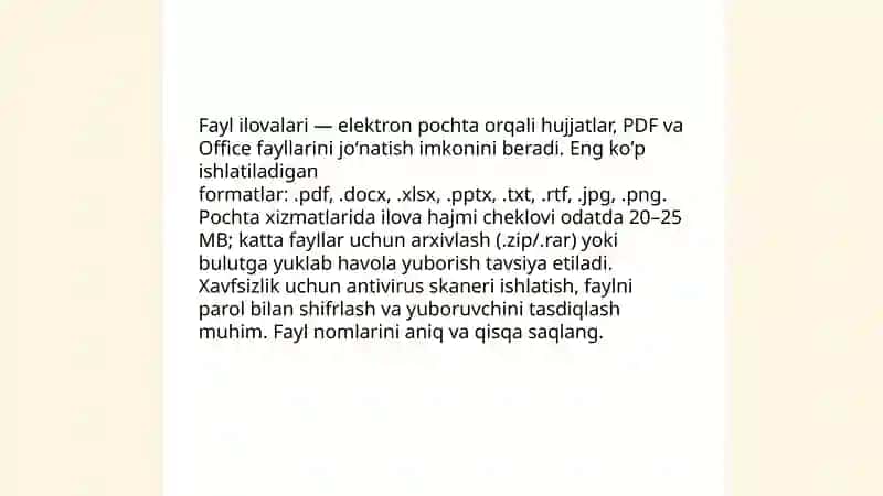 Elektron pochta orqali turli xil axborotlarni joʻnatish 4