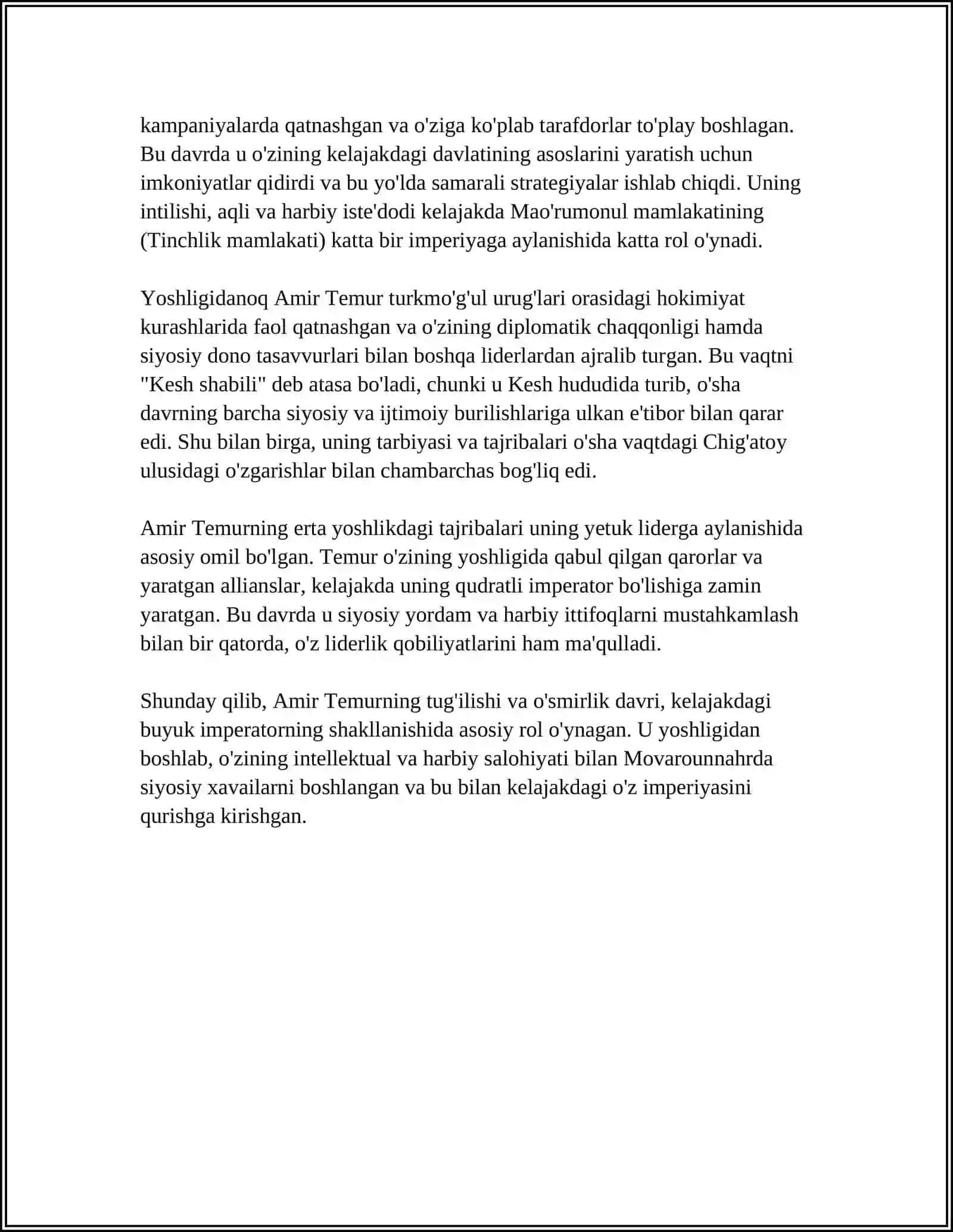 AMIR TEMUR BUYUK DAVLAT ARBOBI 4