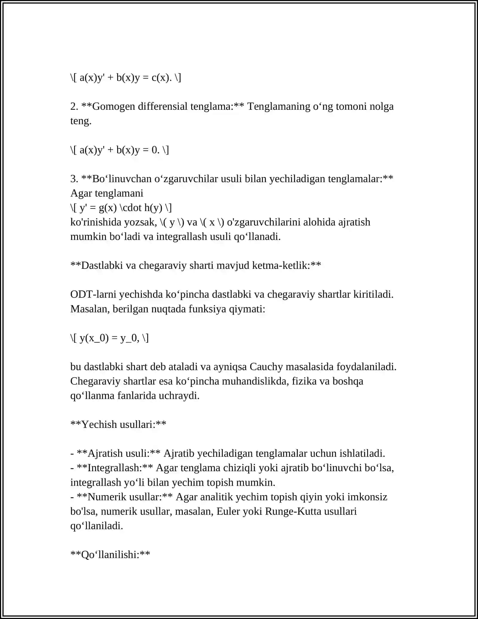 FUNKSIYA DIFFERENSIALNING AMALIY MASALALARDA QOʻLLANISHI 4