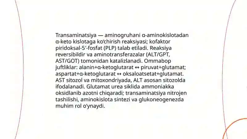 Aminokislotalar almashinuvi 4