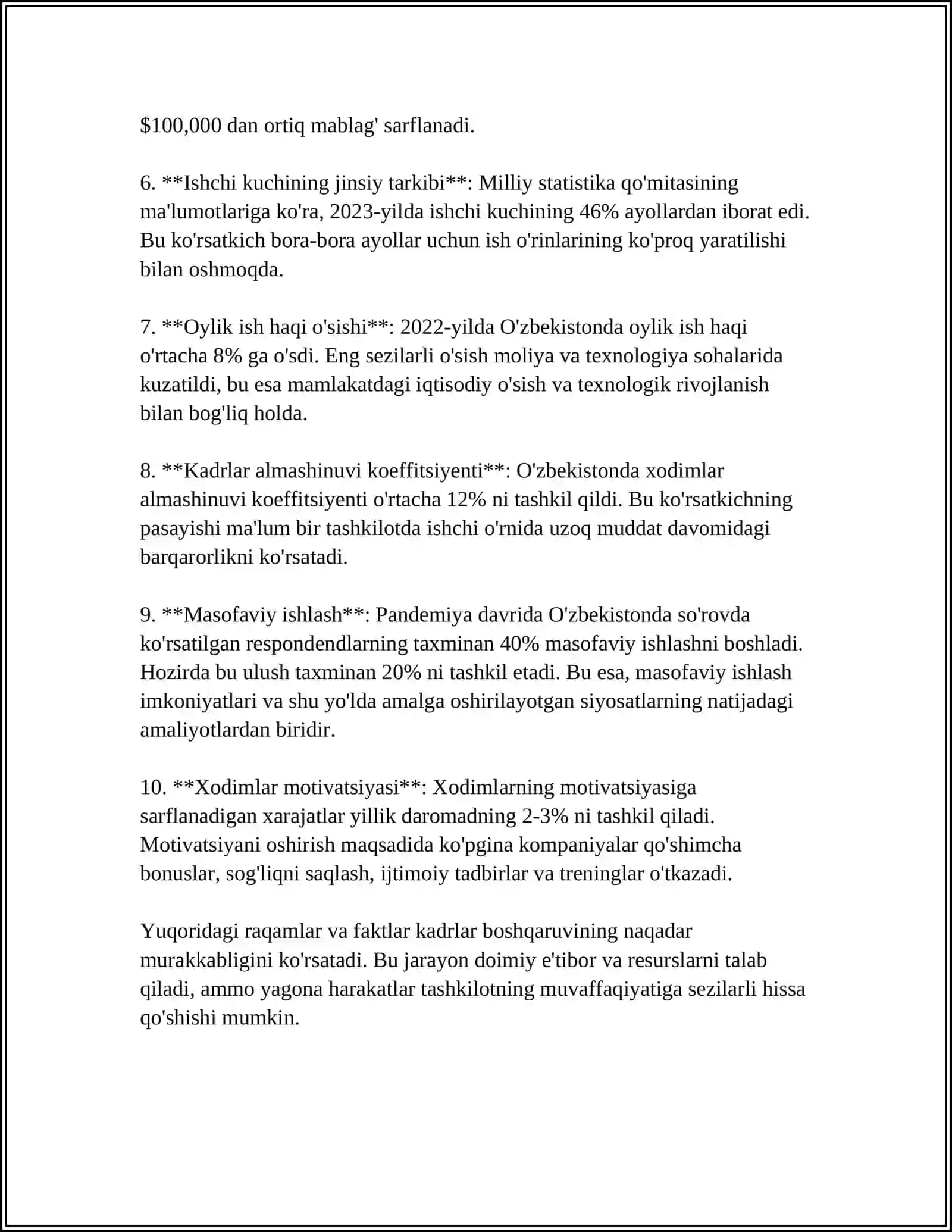 KORXONADA KADRLAR VA MEHNATGA HAQ TO'LASH 4