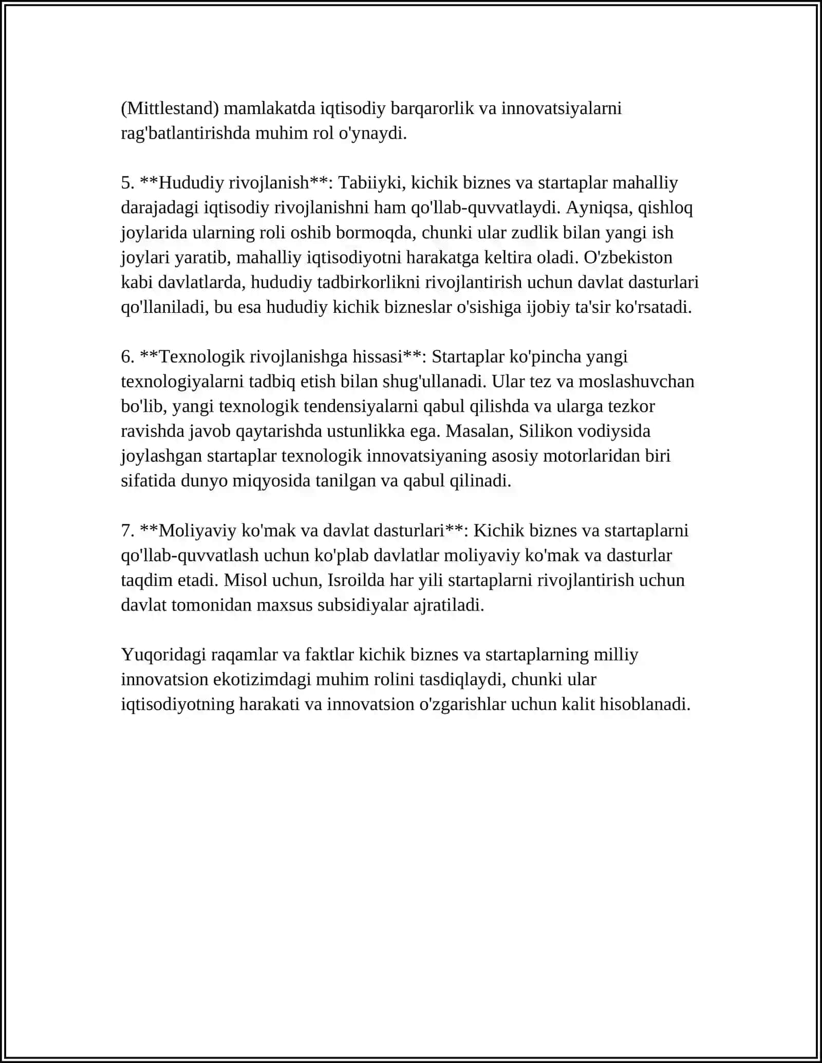 INNOVATSION FAOLIYATDA KICHIK BIZNES VA STARTAPLARNING ROLI 4