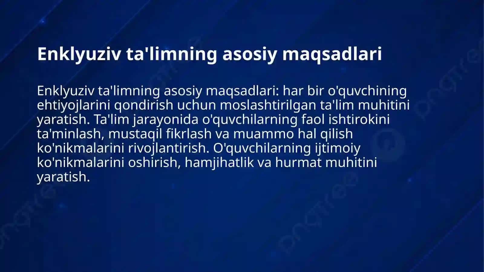 Enklyuziv va birgalikda o'qitishlarning asosiy farqlarini asoslash 4