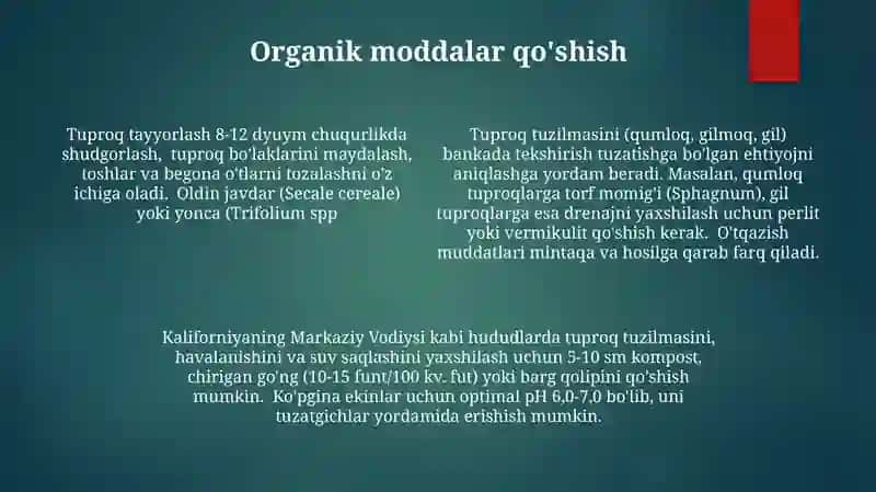 Tuproqni urugʻ ekishga tayyorlash 4