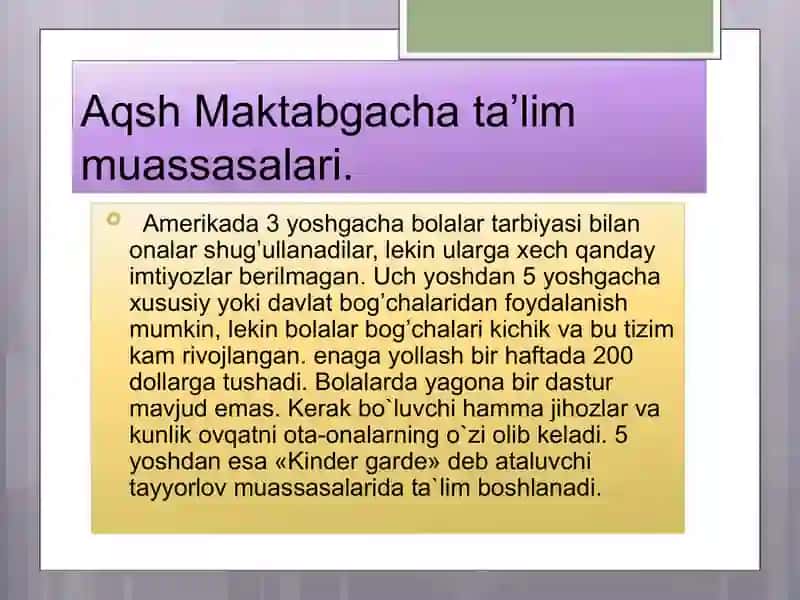 AQSH va O’zbekiston ta’lim tizimini qiyoslash 4