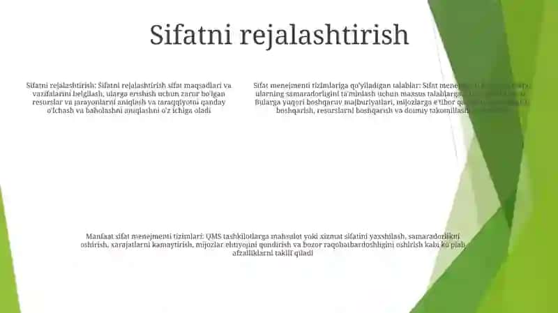 Sifatni Boshqarish Tizimiga Talablar 4
