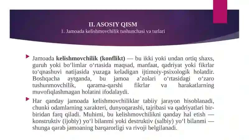 Jamoada Kelishmovchiliklarni Xal Qilish Usullarini O'rganish 4