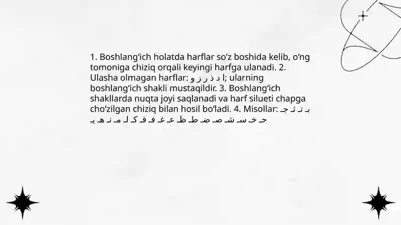 Arab alifbosidagi harflarning yasalishi 4
